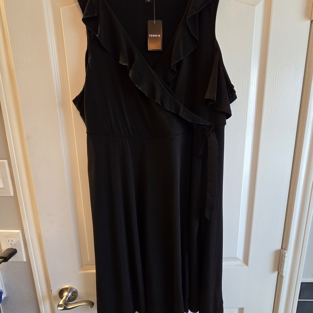Torrid Black Ruffle Wrap Dress
